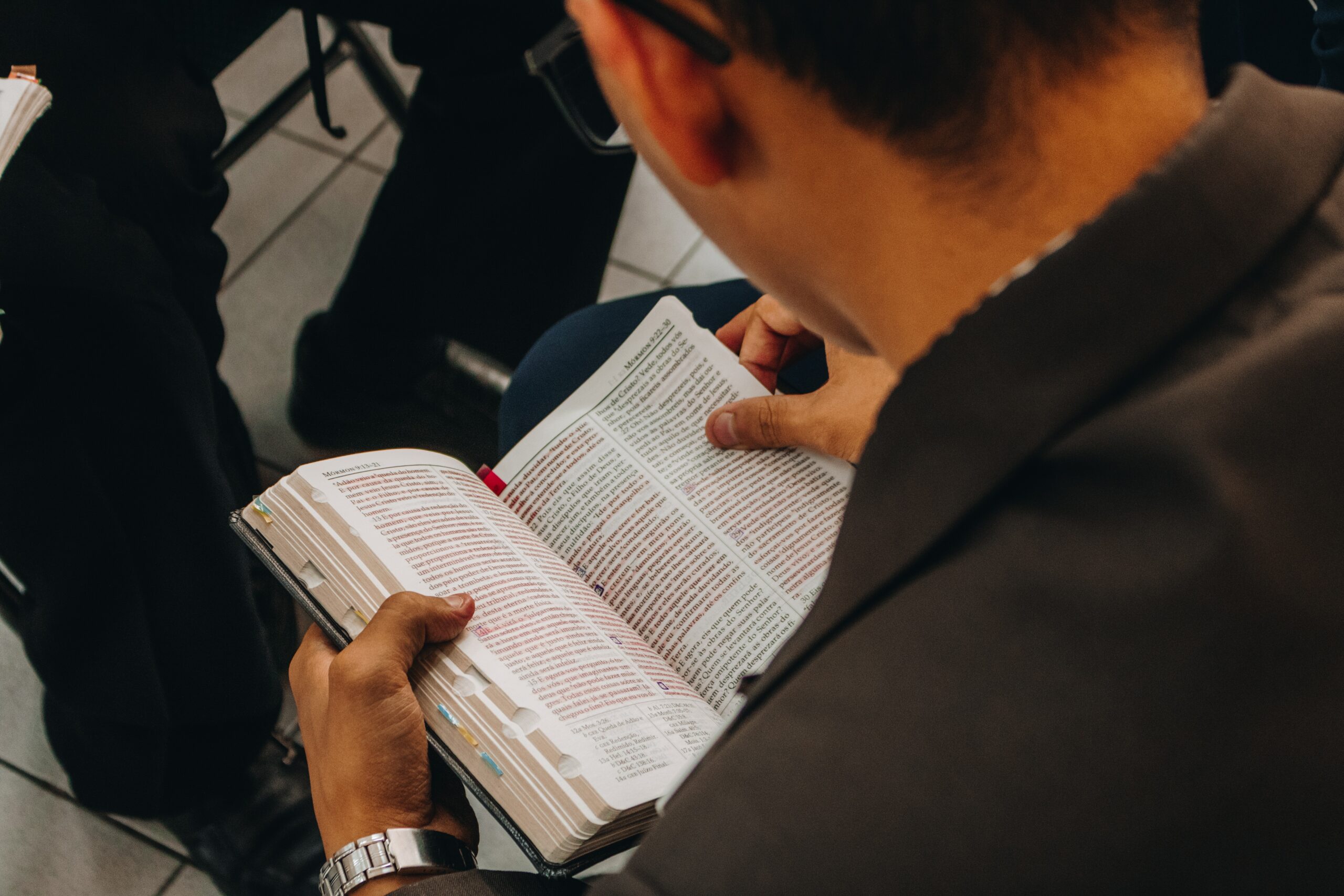 Man reading Bible